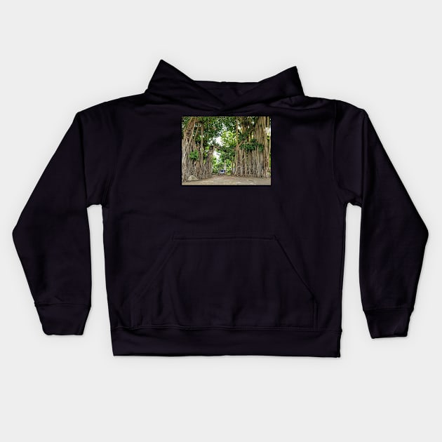 Bangkok Sidewalk Landscape Tree Solitude Kids Hoodie by SubtleSplit